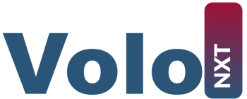 Volo logo with maroon vertical NXT label